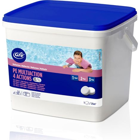 GRE MULTI FUNZIONI 4 AZIONI PASTIGLIE 250GR PER PISCINE - 10 KG
