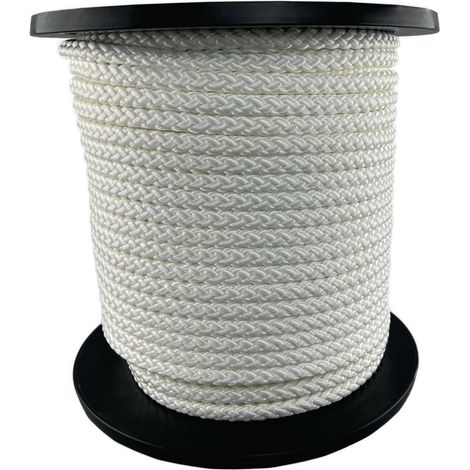 Corda cordino-d.8mm bianco tessitura fissa+fine con anima