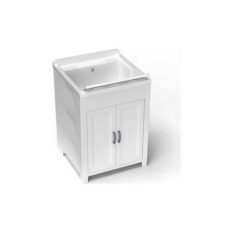 KIT LAVATOIO RESINA ANTIACIDO 60X60 CM BIANCO