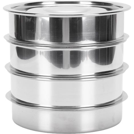 Stainless Steel Seed Germination Kit Stackable 3 Tier Germination Tray with Drainage Holes for Growing Broccoli Alfalfa Munga Beans (4 Levels) (1/5)