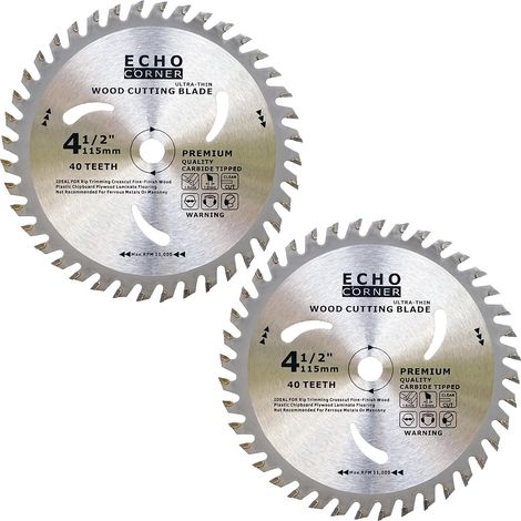 lame scie circulaire 115x10mm (wood) -lame de scie 115 avec 40 dents - lame scie circulaire Ø 115 mm, 2 paquets (1/4)