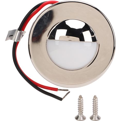 3-Zoll-LED-Deckenleuchte für Wohnmobile und Boote – Sanftes Innenlicht, Weiß, 1,1 W, DC 10–28 V, Edelstahl/ABS, IP-wasserdicht, Einbaumontage (mit Schrauben) (1/5)