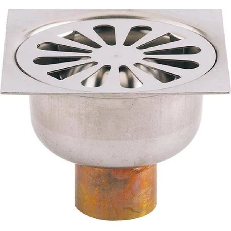 Valentin – Siphon de sol douche plain-pied sortie verticale Ø40 mm – Grille inox amovible Ø90 mm – Corps laiton – Débit 20 l/mn