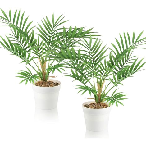 2 Plantes en Pot Blanches Plantes Artificielles Interieur 41cm (1/5)