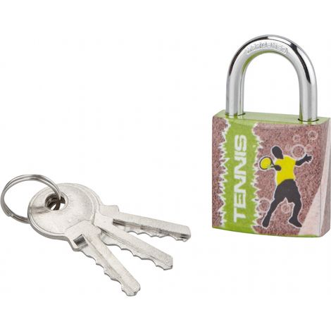 Lucchetto Line Sport Tennis, acciaio, interno, arco in acciaio, 30mm, 3 chiavi - THIRARD