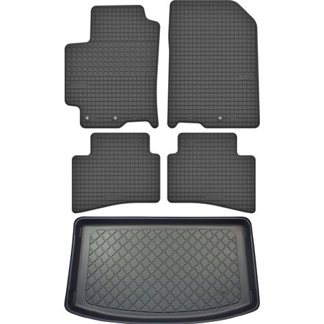Kia Rio IV YB Hatchback dal 02.2017 SET - tappetini in gomma per auto + tappetino per il bagagliaio