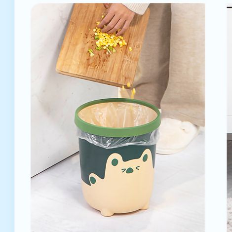 Niedlicher, ringförmiger Mülleimer in Teddybärform, große Ausführung, gelb, geeignet für Schlafzimmer, Wohnzimmer, Küche, Toilette und Badezimmer. (1/5)
