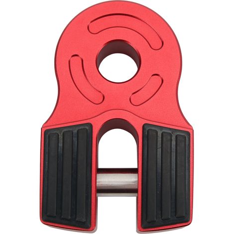 Support de manille de treuil 30 000 lb, goupille de chargement en fer avec protection en caoutchouc, universel pour VTT et camionnette, manille souple, anneau en D rouge (1/5)