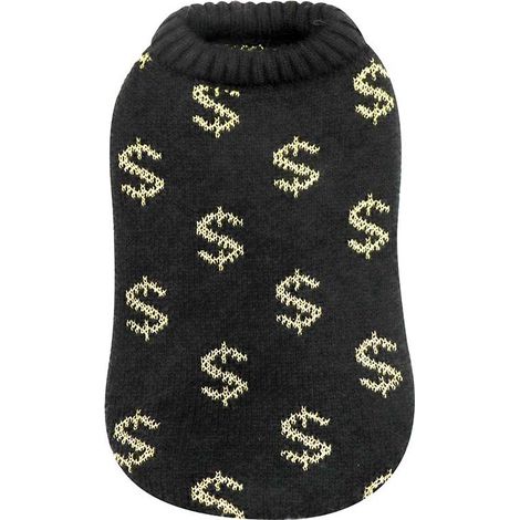 35 cm: Maglioncino modello Dollars con simboli di dollaro per cani