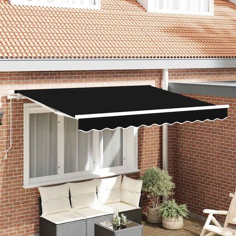 Markisenersatzstoff Schwarz 3 x 2,5 m Polyester