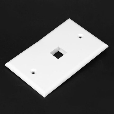 5 Pièces Panneau de prise réseau, Plastique ABS, Port RJ45, Blanc, Ingénierie réseau intérieur (1/5)