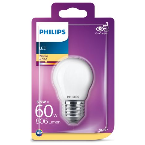 Philips LED Classic, 60W, E27, WW, P45 FR ND SRT4
