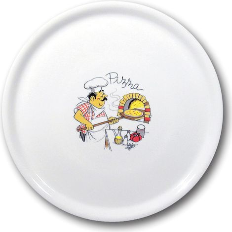 Plato para pizza de porcelana Speciale duradero decorado de 330 mm - juego de 6