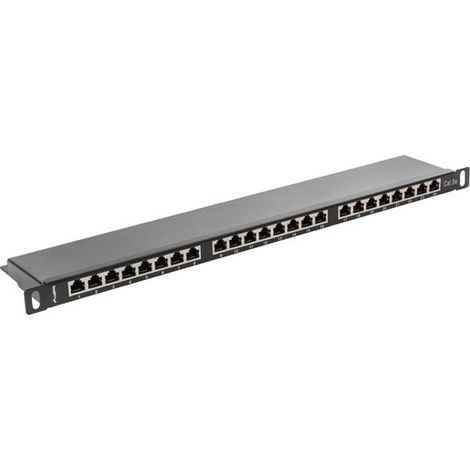 PANNEAU DE BRASSAGE LANBERG 24 PORTS 0.5U CAT.5E FTP NOIR (1/5)