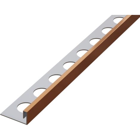 Rektifiziertes Eckprofil Js aus Edelstahl für Fliesen 1cm x 270cm - Satiniertes Kupfer