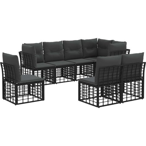 Maison Exclusive - Outdoor-Sofagarnitur Schwarz Polyester