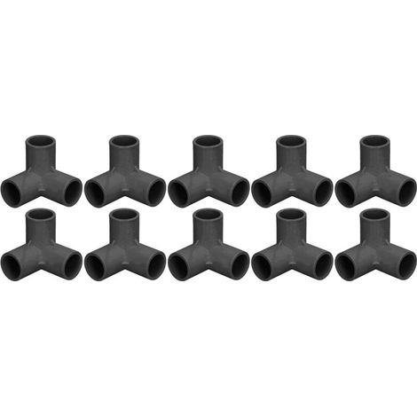 Raccords en PVC à 3 Voies 10 Pièces Raccords Coudés d'angle en T Durables Connecteur de Tuyau en PVC pour Conduites d'eau Meubles Serres et Tentes Diamètre Intérieur 25 Mm (1/5)