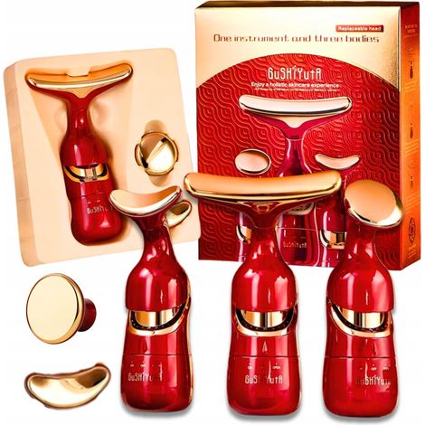 Dispositivo de cuidado facial, masajeador lifting facial y de cuello EMS 3 en 1 (1/5)