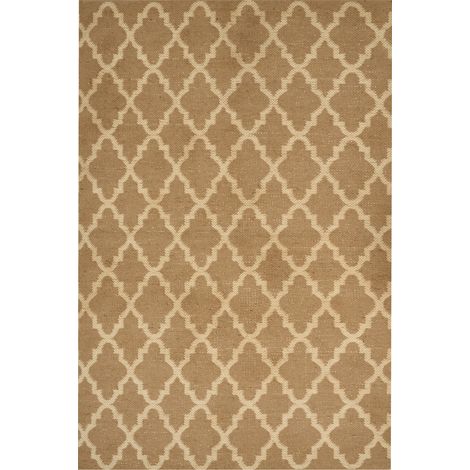 Alfombra de yute natural con patrón geométrico beige 200 x 300 cm Mermer
