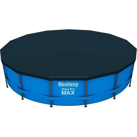 Bâche de protection pour piscine gonflable de 457 cm – En PVC épais (175 g/m²) avec orifices d’évacuation de l’eau – Livrée avec cordes de fixation (1/5)