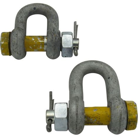 X2 2 Ton Safety Pin Galvanised Dee Shackle - 2000KG Upset Forged Tested Certified (1/5)