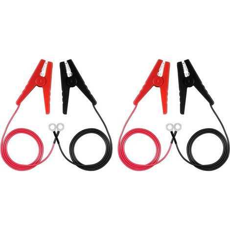 Convient pour les câbles de démarrage de batterie de voiture de 90 cm (3 pi), les pinces crocodiles, les chargeurs et démarreurs de batterie de voiture, lot de 4 (1/5)