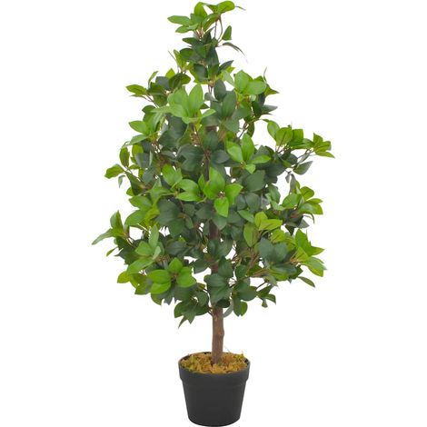 Planta artificial árbol de laurel con macetero 90 cm verde vidaXL (1/2)