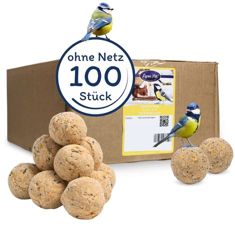 100 pcs. Lyra Pet® Boulettes de mésanges Basic sans filet à 90 g = 9 kg