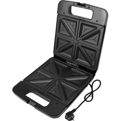 Appareil à panini électrique, presse à sandwich avec grandes plaques pour fromage grillé, petit-déjeuner, prise UE 220V 1400W noir (1/5)