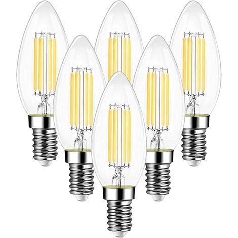 Vintage E14 LED-Filamentlampe, Vintage-Glühbirnen mit E14-Sockel, warmweiß (2700 K), 750 lm, 6er-Pack (1/5)