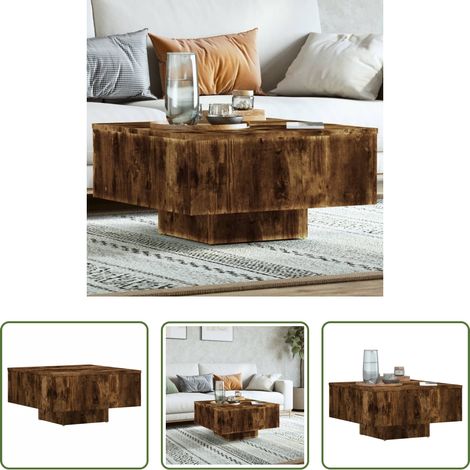 Wohnzimmerbeistelltisch - Couchtisch Räuchereiche 60x60x31,5 cm Holzwerkstoff (1/5)