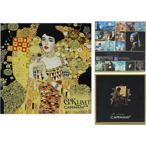 Carmani, posavasos de cristal aprox. 11,5 x 11,5 cm - Gustav Klimt/Adele (1/5)