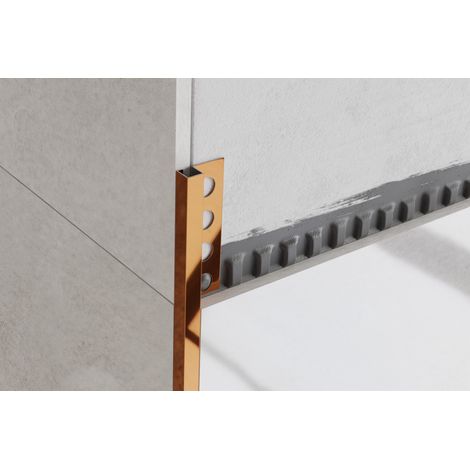 Dekoratives QS-Profil aus rostfreiem Stahl für Fliesen 1.2cm x 270cm - Glänzendes Kupfer