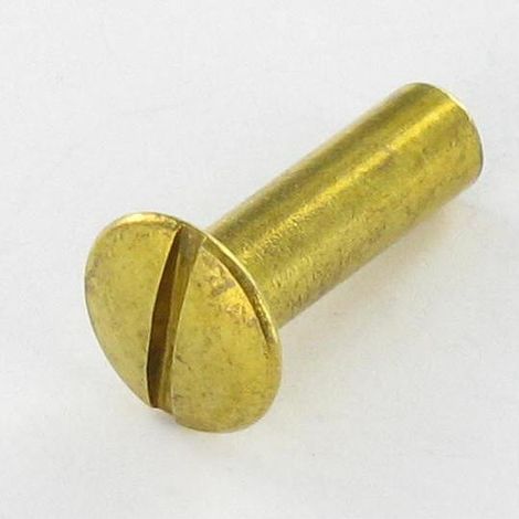Ecrou Relieur Tête fraisée bombée TFB Fendue M4X13 5.4X19 Laiton-1 pièce