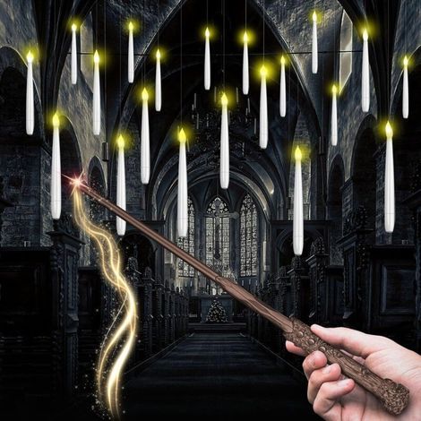 Bougies LED Flottantes, Magiques à Suspendre – 20 Pièces avec Télécommande Baguette, Lumière Chaude Vacillante, Bougies Sans Flamme à Piles pour Décoration Halloween, Noël, Anniversaire et Fêtes (1/5)