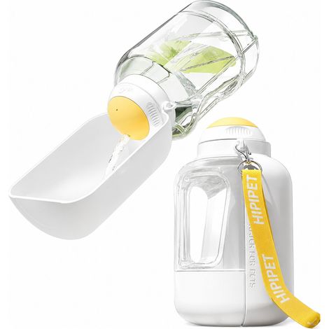 Bouteille d'eau et de nourriture pour chien grande capacité 1000 ml + 300 g - Distributeur portable pour animaux de compagnie (blanc) (1/5)