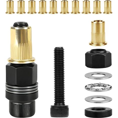Insert Fileté Metal Ecrou a Sertir écrous à Tête de Rivet à Main écrous à Riveter 11Stk pour Rivets M6 Outil Manuel à Sertir les écrou têtes de Riveteuse Manuelle(avec 10 écrous) (1/5)