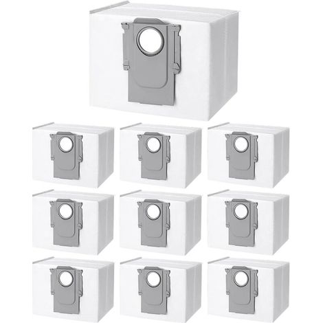 10 Sacs à Poussière Accessoires pour Xiaomi Roborock S8+/S8 Pro Ultra S7 MaxV Ultra/S7 Pro Ultra/Q7+/ Q7 Max+/Q5+/T8,Sacs d'aspirateur de Rechange pour Roborock s7 Station d'Aspiration