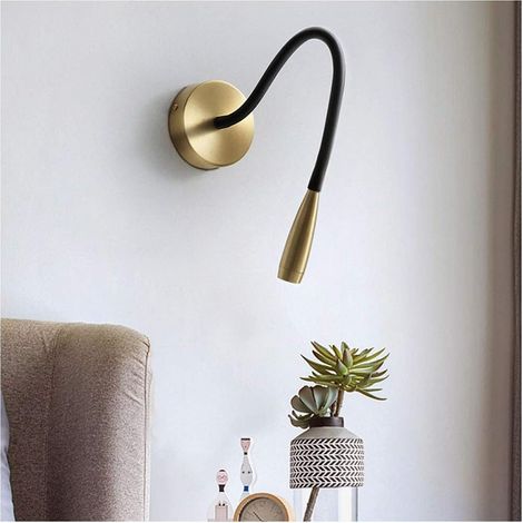 Lampe Chevet Murale Ajustable à Col de Cygne Flexible Moderne Applique Murale Créatif Mur Lampe Intérieur Lampe de Table 4000K LED 3W 220 240V AC