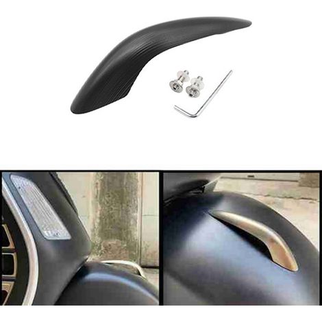 1 Set. Farbe: Schwarz. Material: Aluminiumlegierung. Motorrad-Vorderradkotflügel, Zierkotflügel, Schmutzfänger und Schnabel. (1/5)