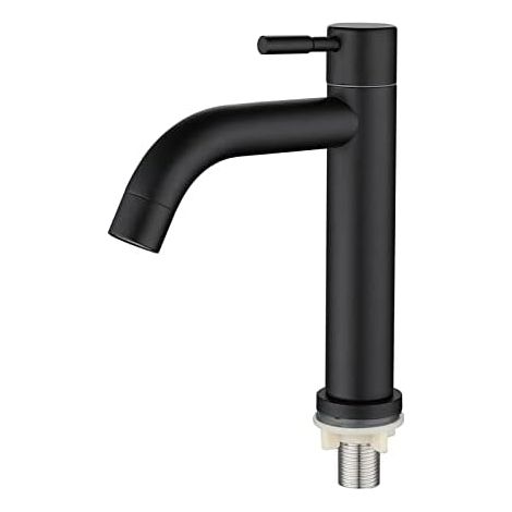 Robinet de Lavabo de Salle de Bain, Robinet de Lavabo Simple en Acier Inoxydable, Noir Mat Noir Mat Pour Salle de Bain (1/5)