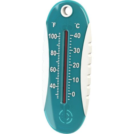 Thermomètre plat pour piscine – Non flottant, 18 cm, en ABS renforcé avec côtés caoutchoutés – Livré avec cordon de fixation – Modèle 411000 (1/2)