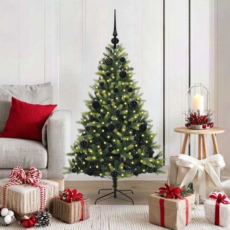 Künstlicher geflammter Weihnachtsbaum 150 LEDs Grün 120 cm (1/5)