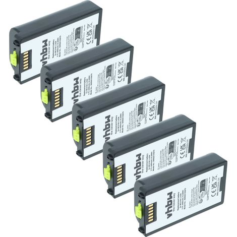 vhbw 5x Akku kompatibel mit Symbol MC3190-SL4H12E0U, MC3190-RL4S04E0A Barcodescanner POS (4400 mAh, 3,7 V, Li-Ion)