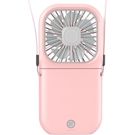 Mini ventilador colgante plegable – Manos libres, 3000 mAh, 3 velocidades, liberación de iones negativos – Hogar, oficina, exteriores (igual que el modelo 3)