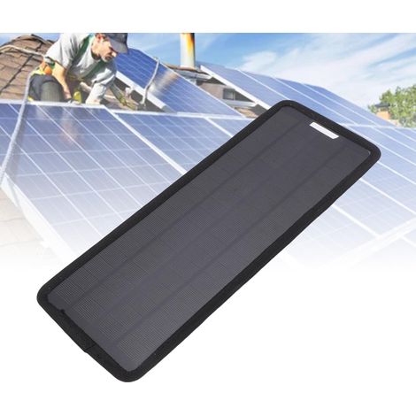 Solar-Autobatterieladegerät – Tragbar, polykristallin – 30 x 15 cm ABS-Panel – 6 W, 0,9 A, Entladeschutz – Notfallset für Wohnwagen und Boote (1/5)