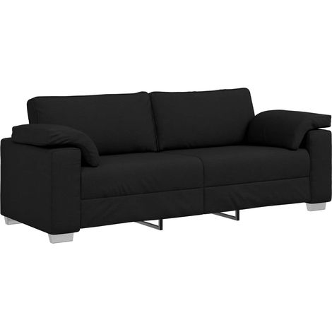 3-Sitzer-Sofa Schwarz 220 cm Stoff