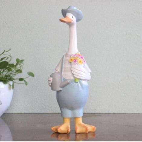 Décorations de jardin en forme de canard, couple de sculptures animales, décoration de jardin pour la maison-A