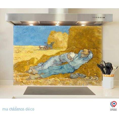 Fond de hotte : Vincent Van Gogh, La Méridienne - Verre trempé - 90 cm - 60 cm (1/5)