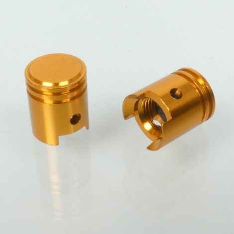 Bouchon de valve Bike It Piston aluminium anodisé or pour moto